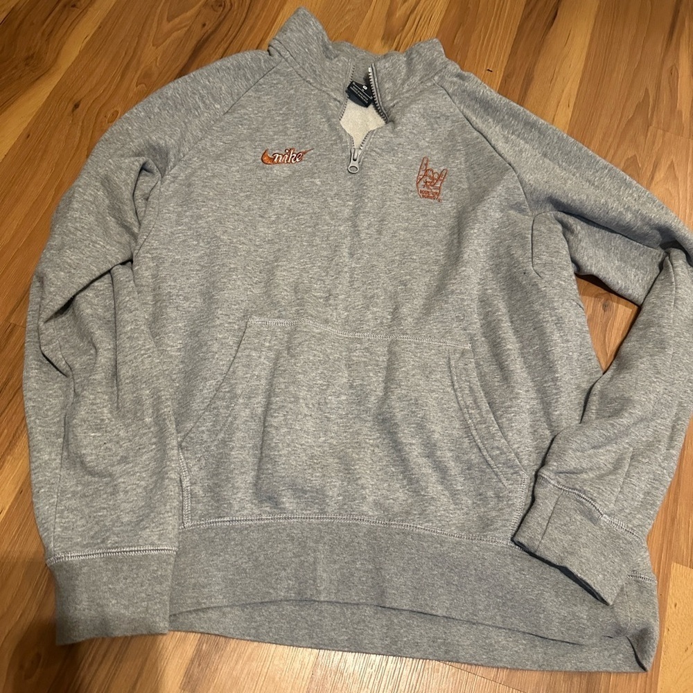 Nike Men's Hooken Horns Gray Zip-Up Sweater
